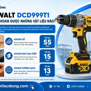 Máy khoan Dewalt DCD999T1: FlexVolt 60V, lực siết 126Nm