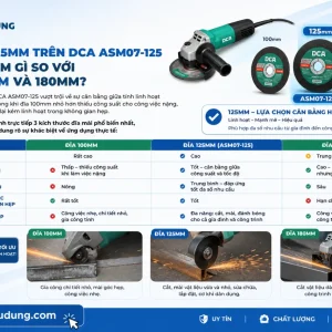 Máy mài góc DCA ASM07-125: 1500W, đĩa 125mm