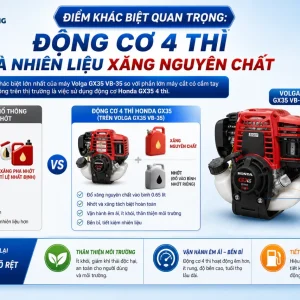 Máy Cắt Cỏ Volga GX35 VB-35: Honda 4 Thì, 1.6HP, 35.8cc Dùng Xăng