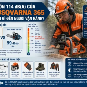 Máy Cưa Xích Husqvarna 365: Chạy Xăng: 3.4kW, Lam 20 Inch