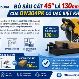 Máy cưa kiếm DeWalt DW304PK: 1050W, cắt gỗ 280mm
