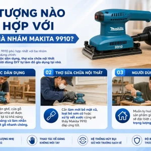 Máy chà nhám Makita 9910: 650W, băng 76x457mm