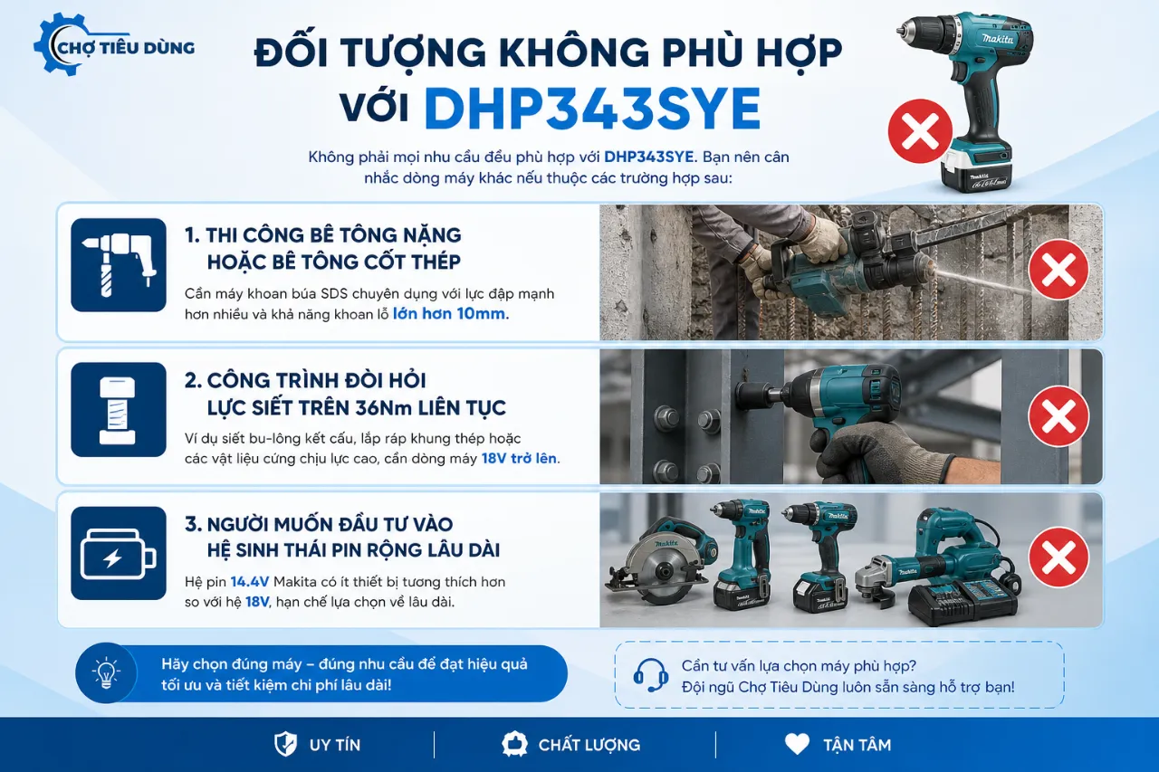 Đối tượng không phù hợp với DHP343SYE