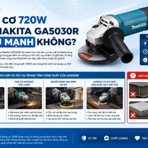Máy mài Makita GA5030R: 125mm, 720W, công tắc trượt