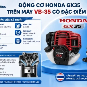 Máy Cắt Cỏ Volga GX35 VB-35: Honda 4 Thì, 1.6HP, 35.8cc Dùng Xăng