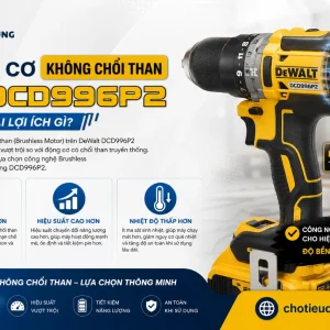 Máy khoan DeWalt DCD996P2: Không chổi than, lực siết 95Nm