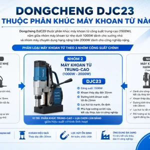 Máy Khoan Từ Dongcheng DJC23: 1500W, Khoan Xoắn 23mm/Rút Lõi 50mm