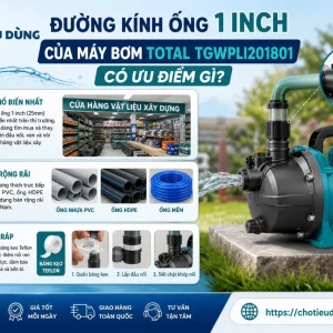 Máy bơm Total TGWPLI201801: Dùng pin 20V, đẩy 22m, 47L/phút