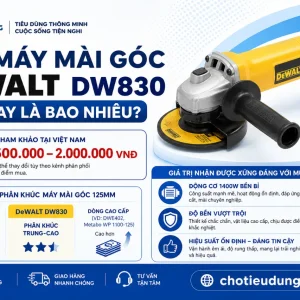 Máy mài góc DeWalt DW830: 1400W, tốc độ 10.000 v/p