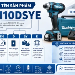 Máy vặn vít Makita TD110DSYE: 12V, lực siết 110Nm