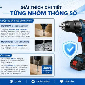 Máy khoan Makita DF488DWAE: Dùng pin 18V, lực siết 42Nm