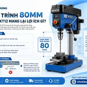 Máy Khoan Bàn Hồng Ký HK-KT12: Mũi 3-16mm, Hành Trình 80mm