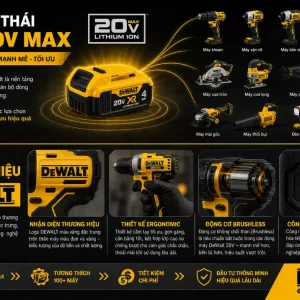 Máy Siết Bu Lông DeWalt DCF911M2: Pin 20V, Lực Mở 542Nm