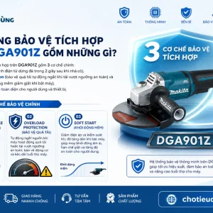 Máy Mài Góc Pin Makita DGA901Z: 18Vx2, Đá 230mm