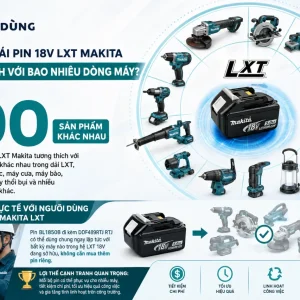 Máy khoan Makita DDF489RTJ: Dùng pin 18V, lực siết 73Nm