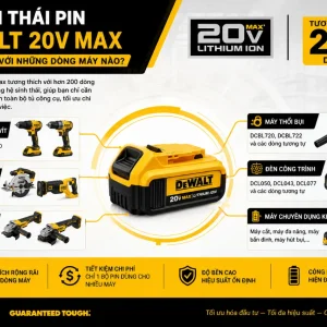 Máy siết bu lông Dewalt DCF891N-B1: Dùng pin 20V, lực mở 1084Nm