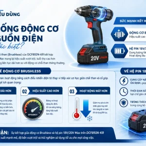 Máy siết bu lông Dewalt DCF892N-KR: Dùng pin 20V, lực siết 812Nm