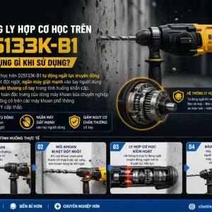 Máy khoan Dewalt D25133K-B1: Công suất 800W, bê tông 26mm