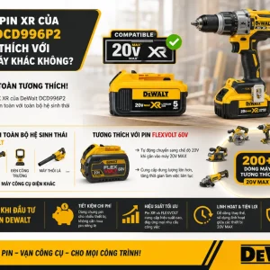 Máy khoan DeWalt DCD996P2: Không chổi than, lực siết 95Nm