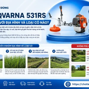 Máy cắt cỏ Husqvarna 531RS: 1.2kW, động cơ 33.6cc