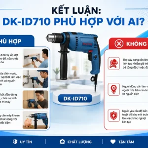 Máy Khoan Động Lực Dekton DK-ID710: 710W, Đầu 13mm