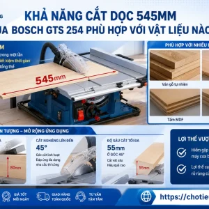 Máy Cưa Bàn Bosch GTS 254: 1800W, Cắt Dọc 545mm