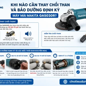 Máy mài Makita GA5030R: 125mm, 720W, công tắc trượt