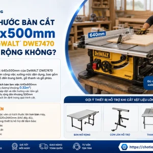 Máy cưa bàn DeWalt DWE7470: 1800W, lưỡi 254mm, cắt sâu 76.2mm