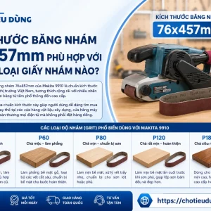 Máy chà nhám Makita 9910: 650W, băng 76x457mm