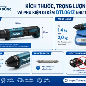 Máy Bắt Vít Góc Makita DTL061Z: 18V, Lực Siết 60Nm