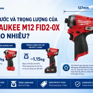 Máy Bắt Vít Milwaukee M12 FID2-0X: 170Nm, Dài 127mm