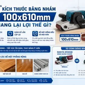Máy chà nhám Makita M9400B: 940W, băng 100x610mm