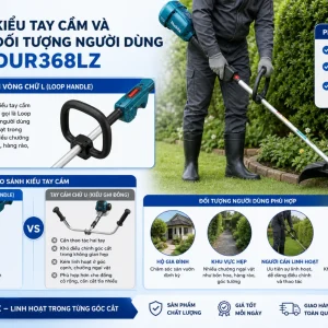 Máy cắt cỏ Makita DUR368LZ: 18Vx2, mô tơ BL 3 tốc độ