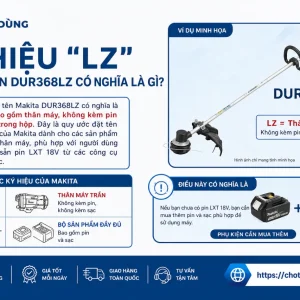 Máy cắt cỏ Makita DUR368LZ: 18Vx2, mô tơ BL 3 tốc độ