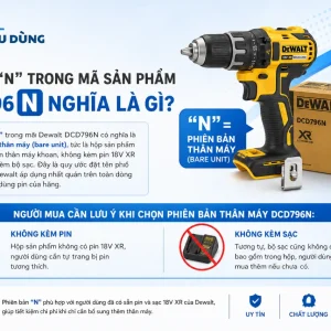 Máy khoan Dewalt DCD796N: 18V XR, Brushless, thân máy