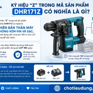 Máy khoan Makita DHR171Z: Dùng pin 18V, bê tông 17mm
