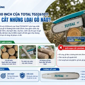 Máy Cưa Xích Xăng Total TG5261011: 10 Inch, Công Suất 1HP