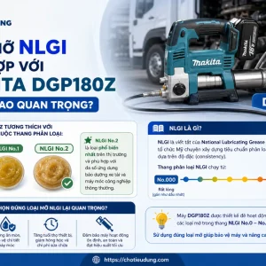 Máy bơm Makita DGP180Z: Dùng pin, 18V bơm mỡ, 10.000 PSI