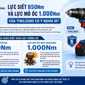 Máy siết bu lông Total TIWLI2085: 20V, lực 850Nm