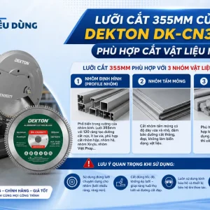 Máy Cắt Nhôm Dekton DK-CN355TT: 2600W, Lưỡi 355mm