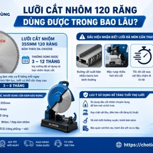 Máy cắt nhôm Dekton DK-CN355B: 2600W, lưỡi 355mm