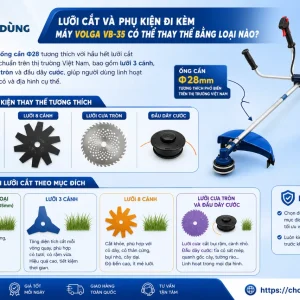 Máy Cắt Cỏ Volga GX35 VB-35: Honda 4 Thì, 1.6HP, 35.8cc Dùng Xăng