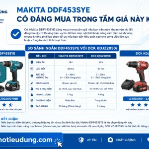 Máy khoan Makita DDF453SYE: 18V, mô-men xoắn 42Nm