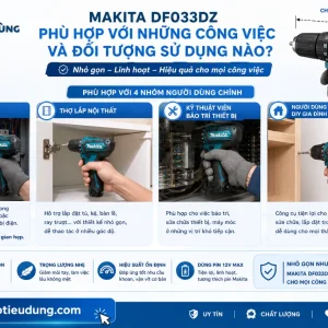 Máy khoan Makita DF033DZ: 12V, lực siết 30Nm nhỏ gọn