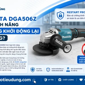 Máy mài góc Makita DGA506Z: 18V, BL, đá 125mm