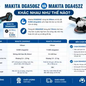 Máy mài góc Makita DGA506Z: 18V, BL, đá 125mm