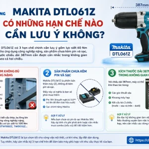 Máy Bắt Vít Góc Makita DTL061Z: 18V, Lực Siết 60Nm