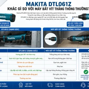 Máy Bắt Vít Góc Makita DTL061Z: 18V, Lực Siết 60Nm