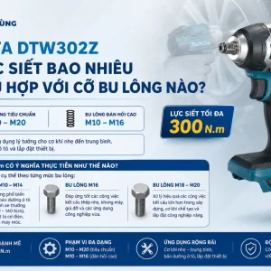 Máy Siết Bu Lông Makita DTW302Z: 18V, 300Nm BL Motor
