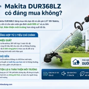 Máy cắt cỏ Makita DUR368LZ: 18Vx2, mô tơ BL 3 tốc độ